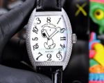 Replica Franck Muller Crazy Hours White Dial Diamond Case Watch